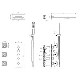 Душевой комплект Wonzon & Woghand WW-D4100-MW с термостатом белый матовый